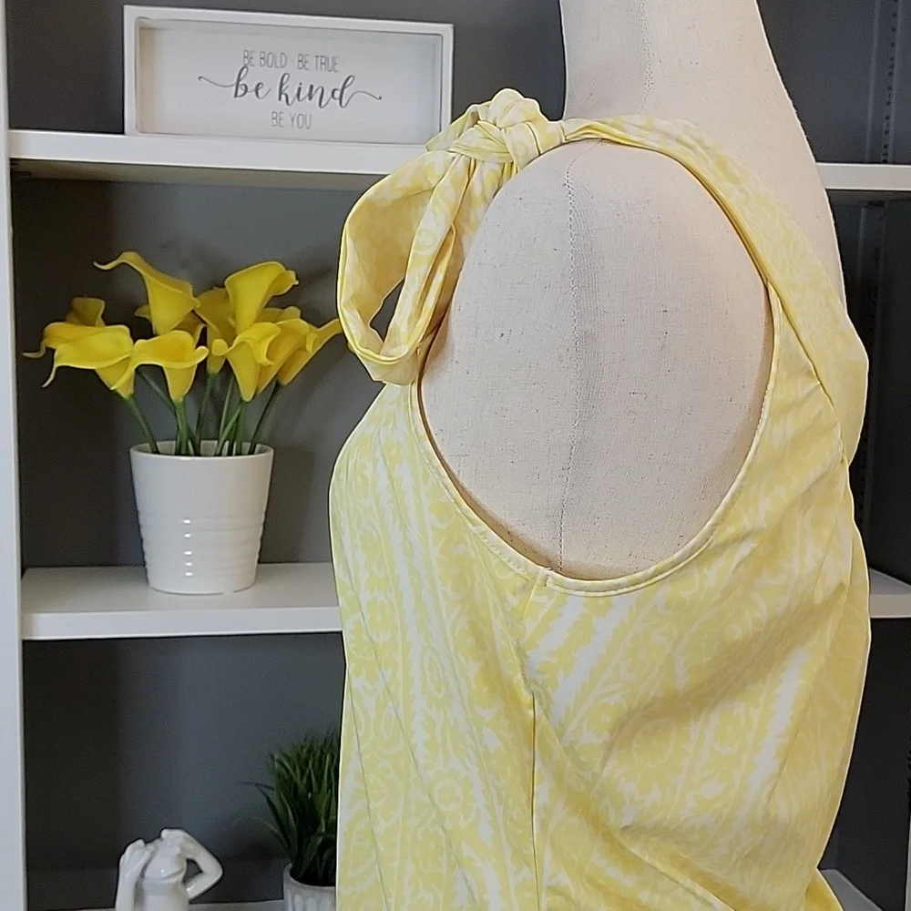 INC One Shoulder Yellow and White Top - Picture 6 of 9